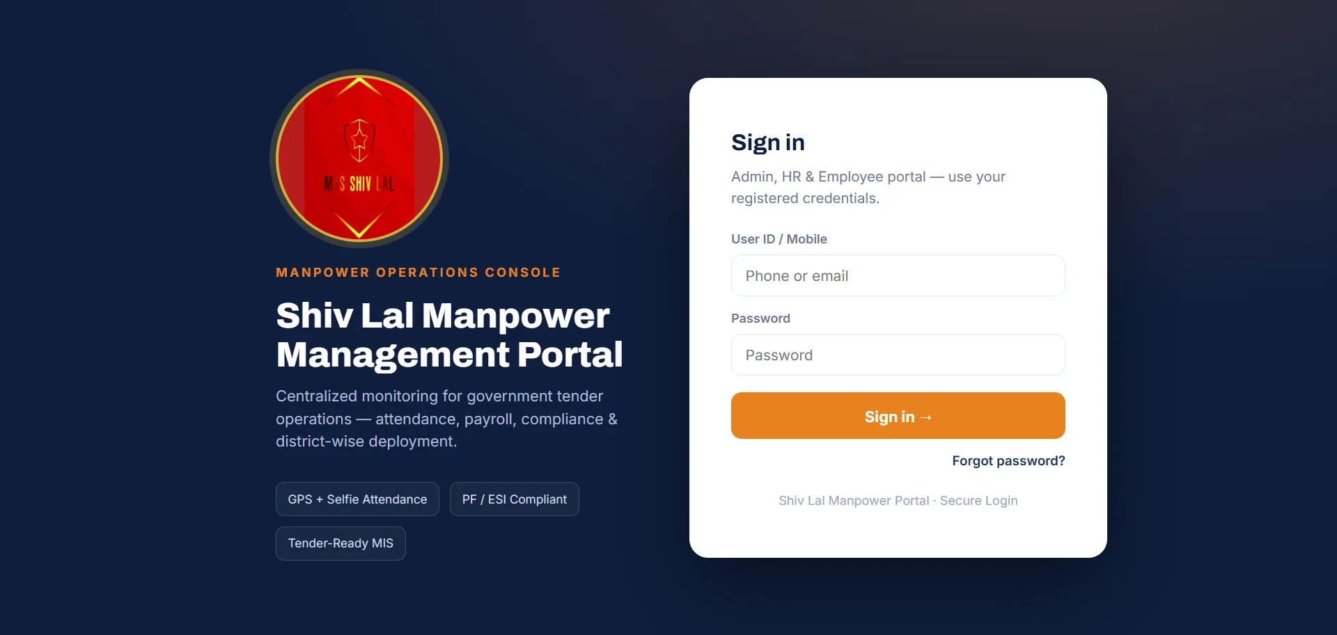 Shiv Lal Manpower Management Portal