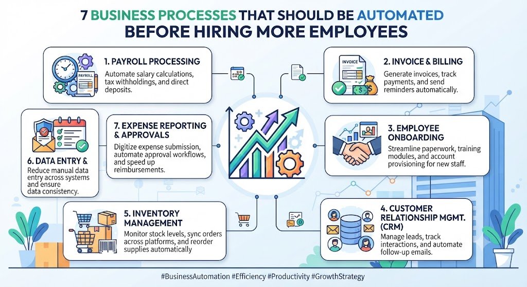7 Business Processes That Should Be Automated Before Hiring More Employees