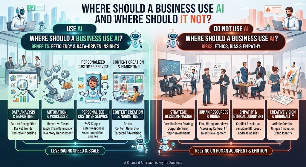 Where Should a Business Use AI and Where Should It Not?