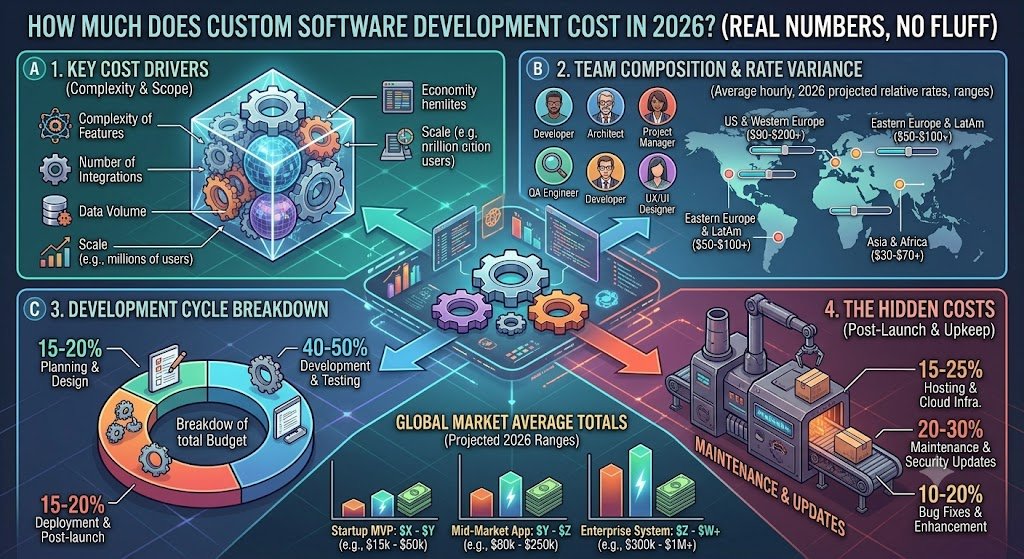 How Much Does Custom Software Development Cost in 2026? (Real Numbers, No Fluff)