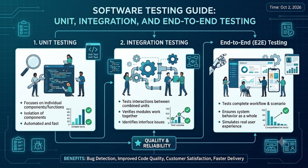 Software Testing Guide: Unit Testing, Integration Testing and End-to-End Testing