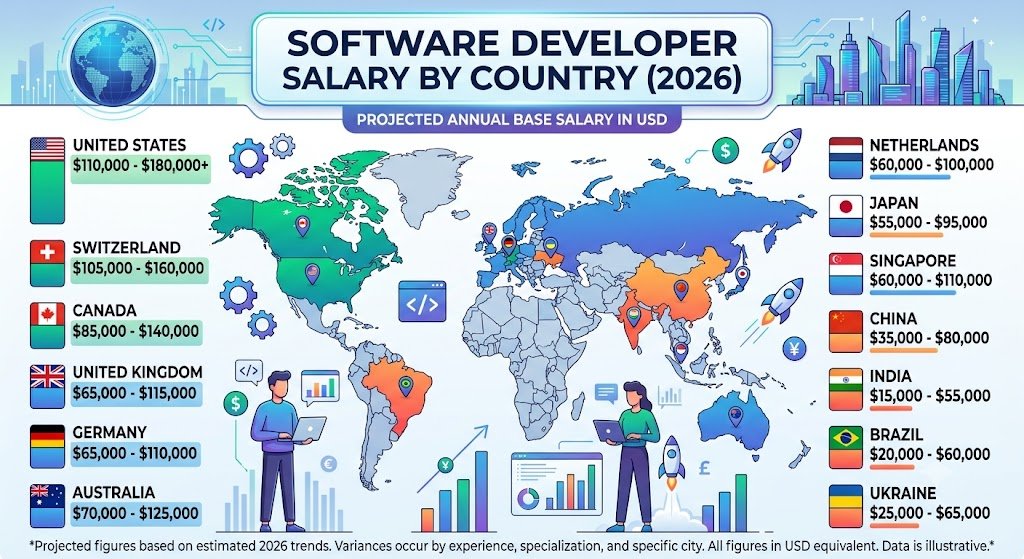 Software Developer Salary by Country (2026)