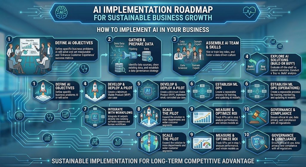 How to Implement AI in Your Business (Roadmap)