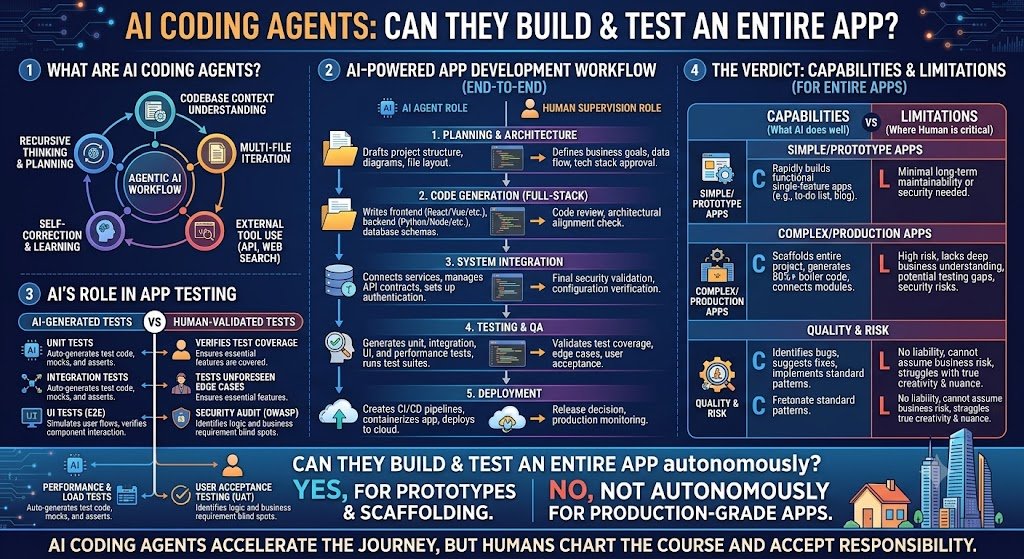 AI Coding Agents: Can They Build and Test an Entire App?