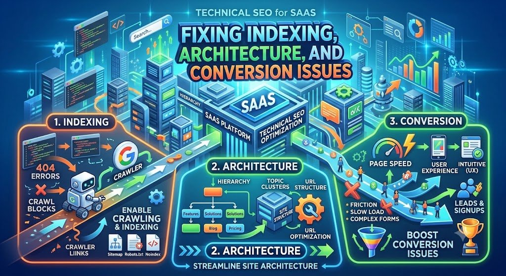 Technical SEO for SaaS Websites: Fixing Indexing, Architecture and Conversion Issues