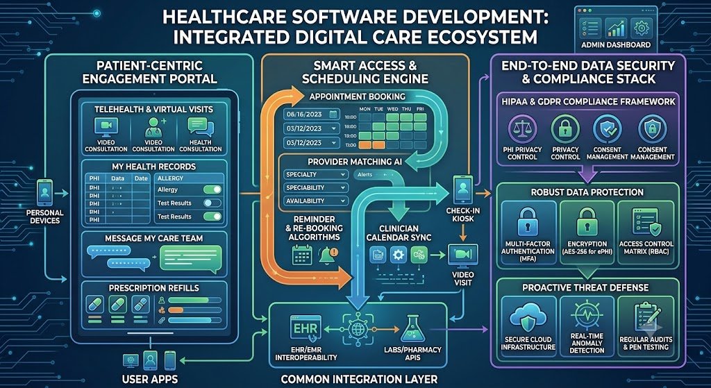 Healthcare Software Development: Patient Portals, Scheduling and Data Security