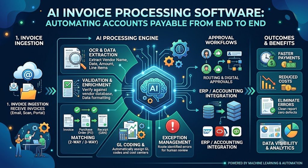 AI Invoice Processing Software: Automating Accounts Payable From End to End