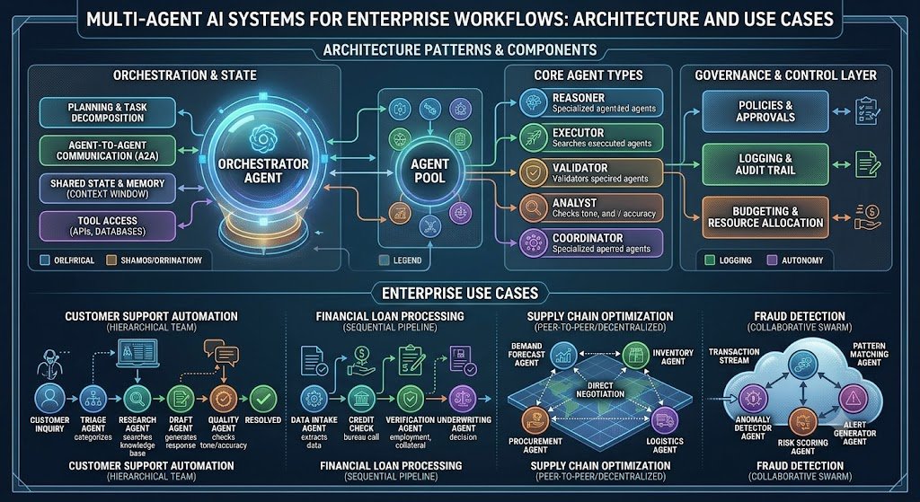 Multi-Agent AI Systems for Enterprise Workflows: Architecture and Use Cases
